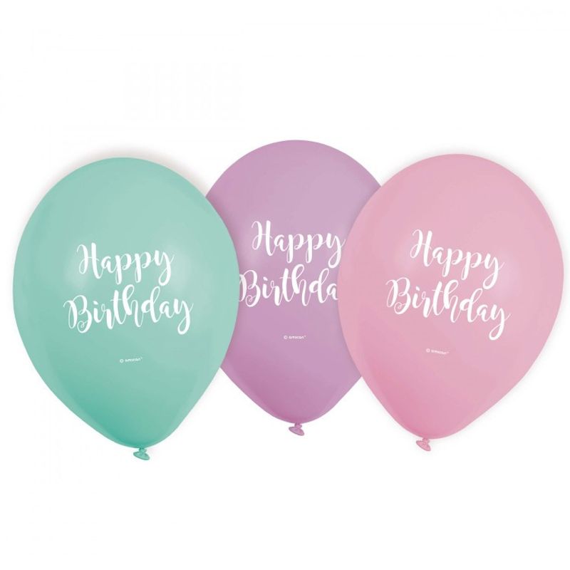 Ballonger Happy Birthday Pastell