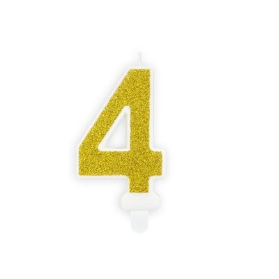Tårtljus 4 Guld