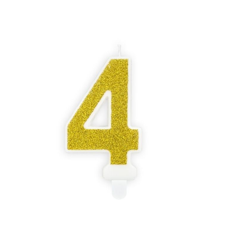 Tårtljus 4 Guld
