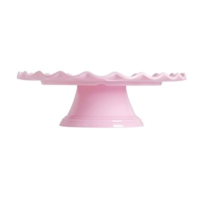 Tårtfat med vågig kant, rosa