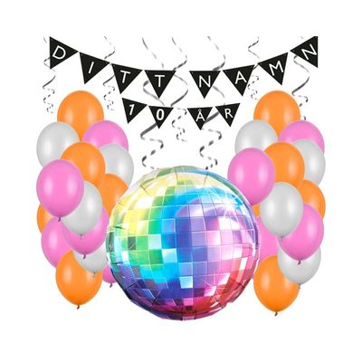 Personligt dekorationskit Disco kalas