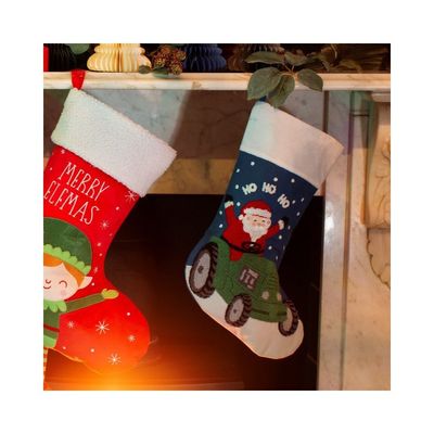 Juldekoration Julstrumpa Tomte på Traktor