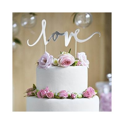 Cake Topper Love Silver