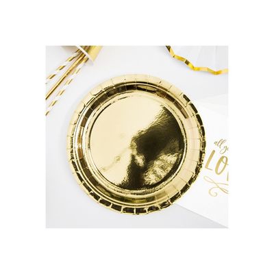 Papperstallrikar Högblank Guld
