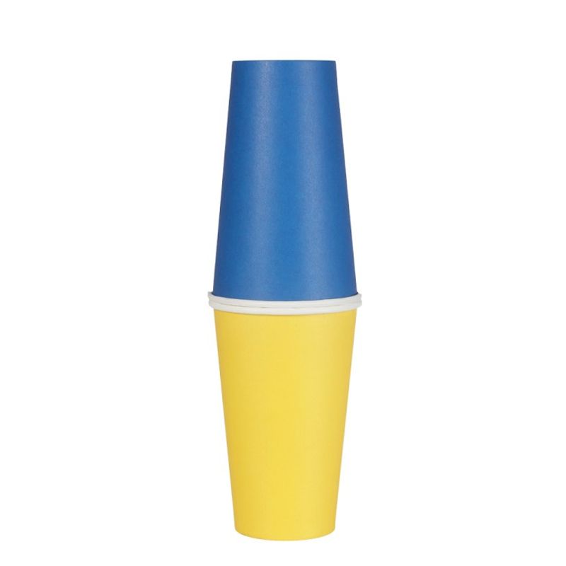 Partymuggar blå/gul 24-pack