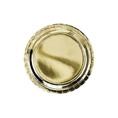 Papperstallrikar Högblank Guld