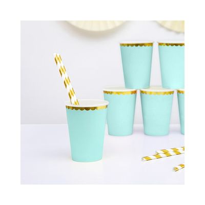 Pappersmuggar Mint med Guldkant
