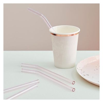 Sugrör Rosa av Glas