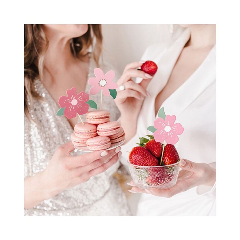 Cake Toppers Blommor 8-pack