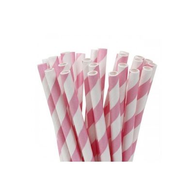 Papperssugrör Randiga Rosa