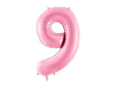 Sifferballong 0-9, pastellrosa 86cm