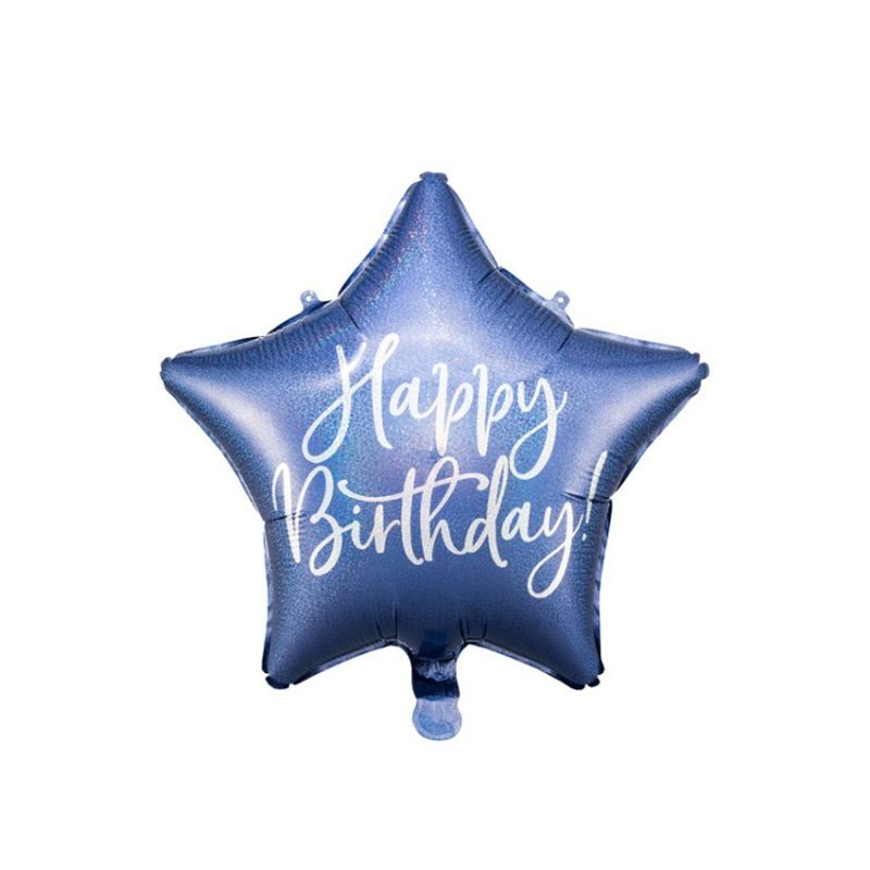 Folieballong Happy Birthday Blå