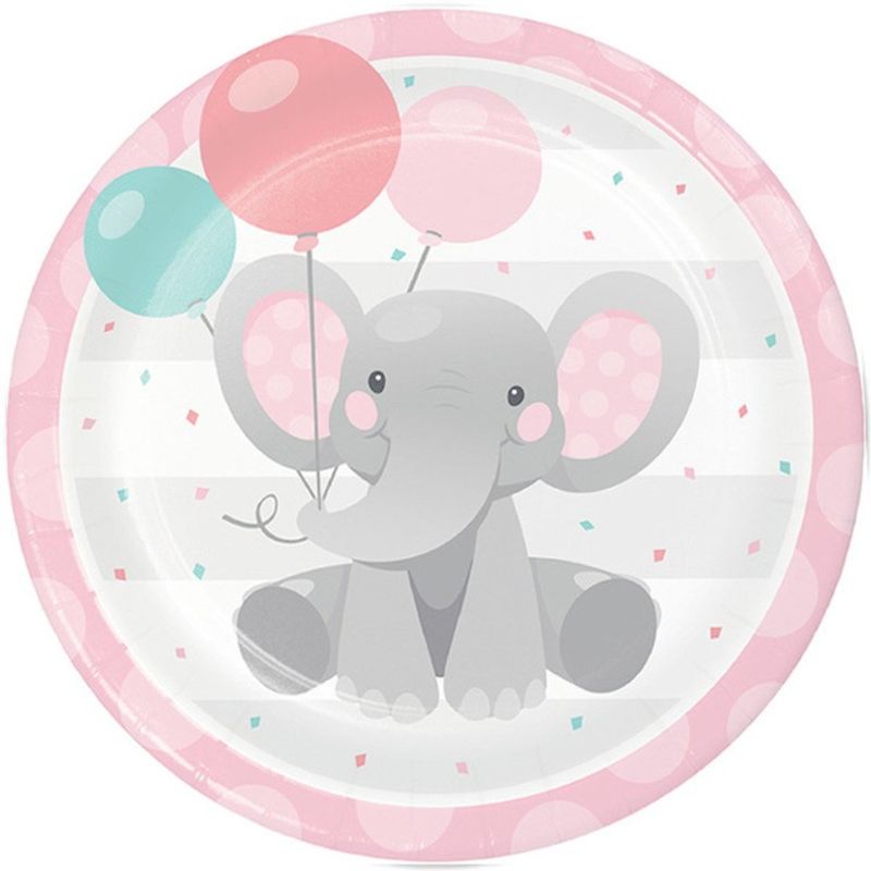 Papperstallrikar Bedårande Elefant Rosa