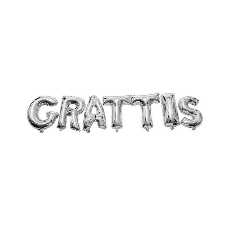 Ballonggirlang Grattis Silver