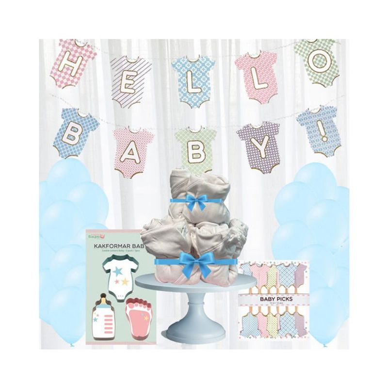 Babyshower dekorationer kit Large Blå