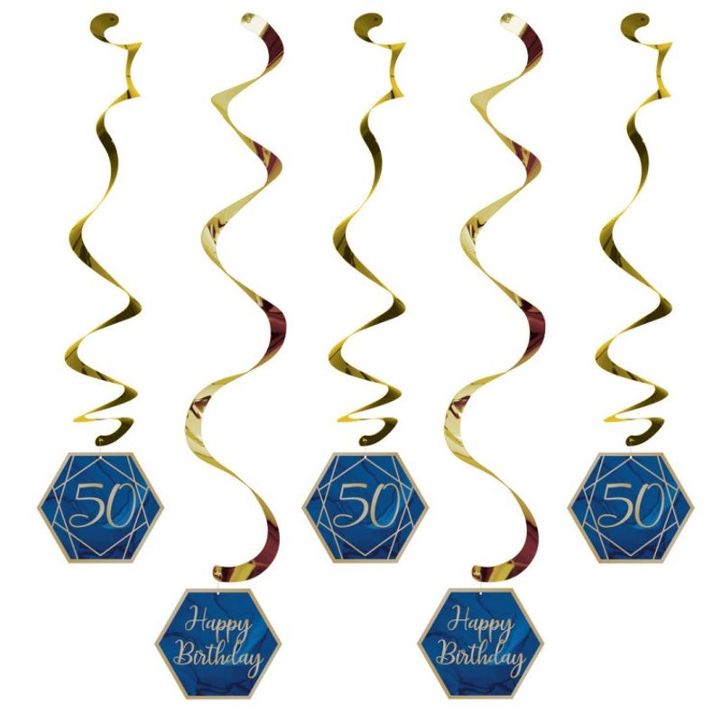 Girlanger 50 år Marinblå & Guld