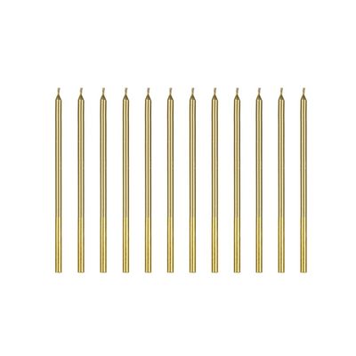 Långa Tårtljus Guld 14 cm