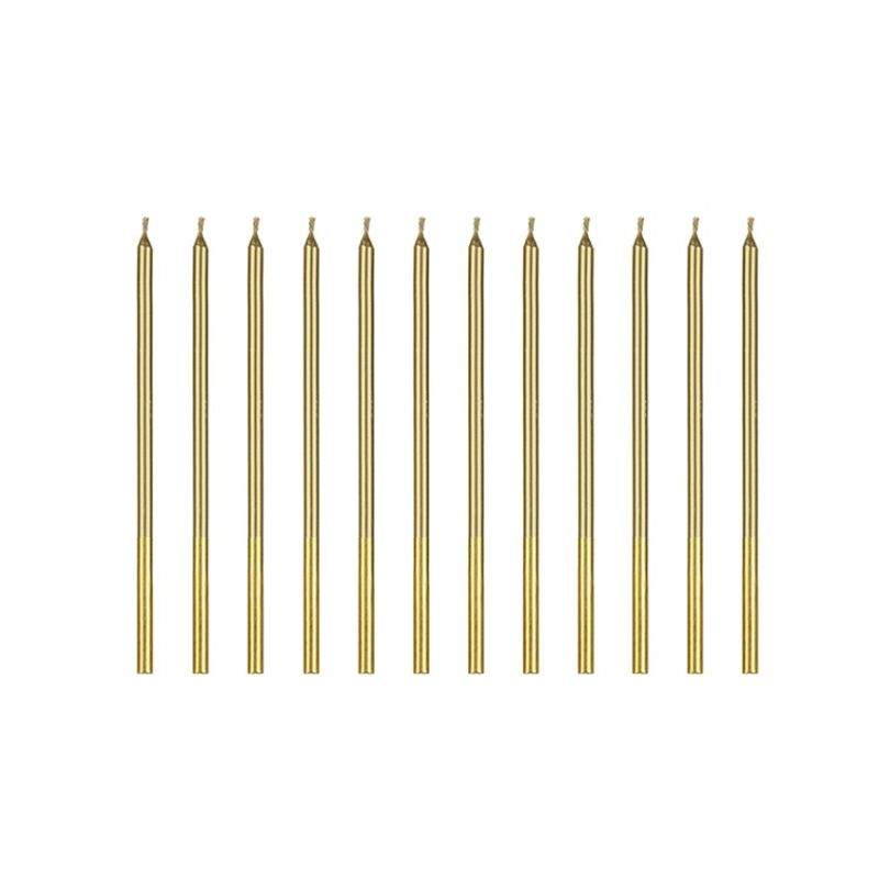 Långa Tårtljus Guld 14 cm