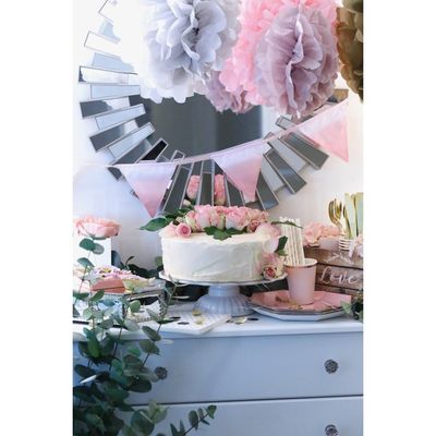 Dekorationsbollar, Pom Pom Grå/lila/rosa