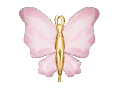 Folieballong fjäril, rosa