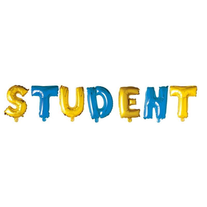 Ballonggirlang Student Blå/guldig