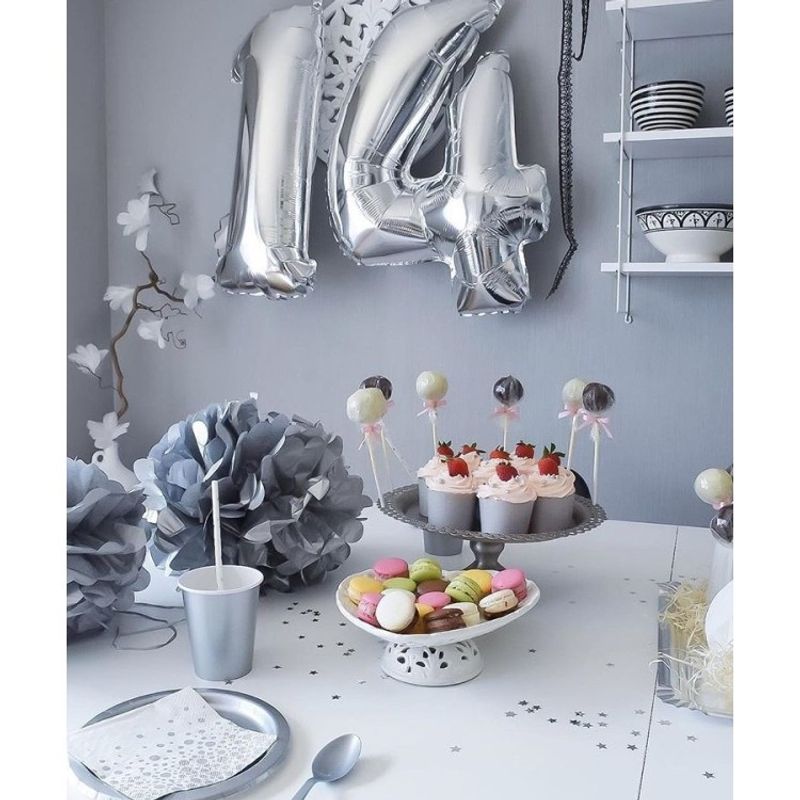 Sifferballonger Silver, 86 cm