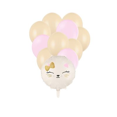 Folieballong Katt vit
