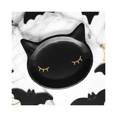 Papperstallrikar Svart Katt
