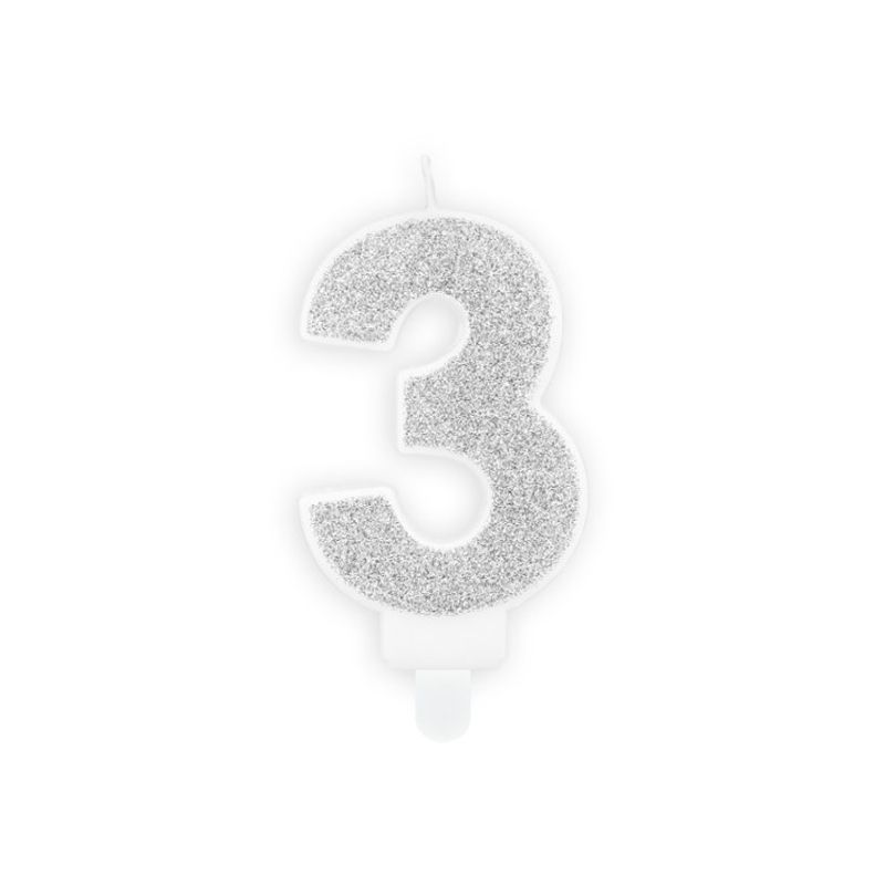 Tårtljus 3 Silver