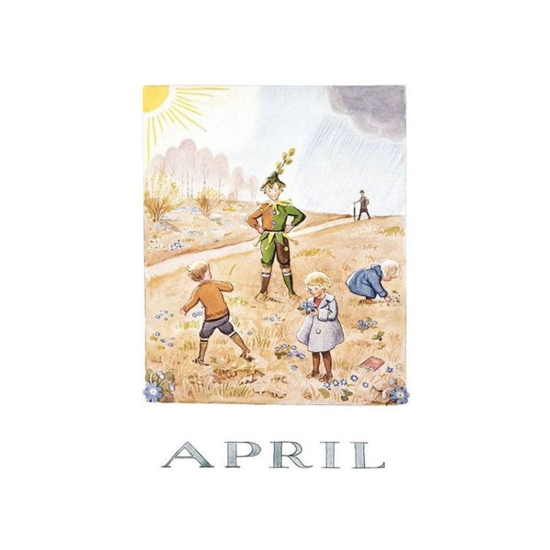 Vykort April Elsa Beskow