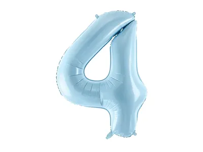 Sifferballong 0-9, pastellblå 86cm