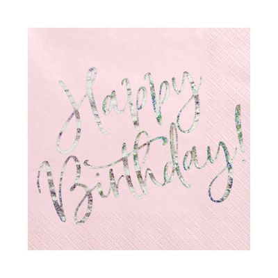 Servetter Rosa Happy Birthday