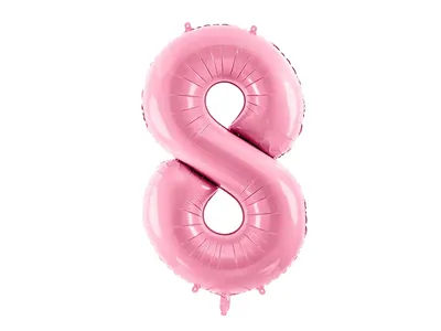 Sifferballong 0-9, pastellrosa 86cm