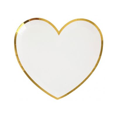 Papperstallrikar Hjärtformade 10-pack Vit