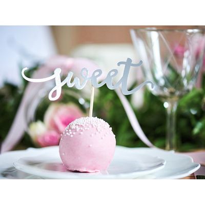Cupcake Topper Love Silver 6-pack