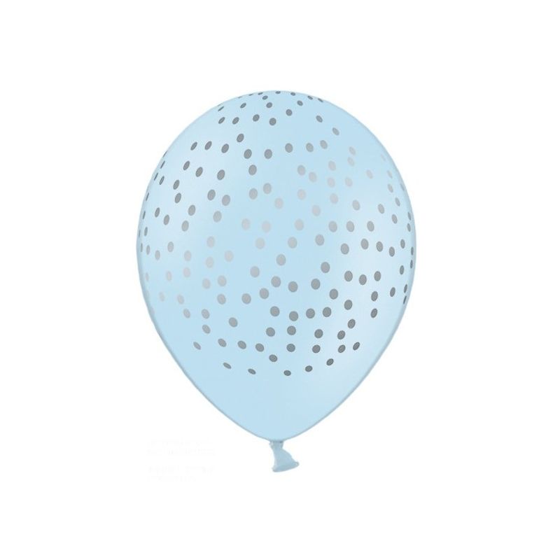 Ljusblå Ballonger med Silver