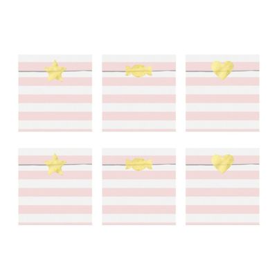Godispåsar Randiga Rosa/Vit 6-pack
