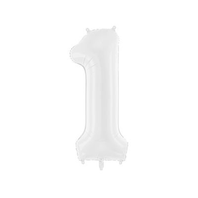 Sifferballonger vit, 86 cm