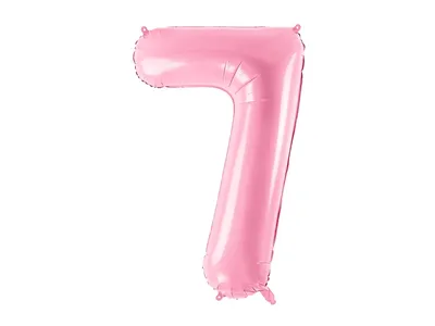 Sifferballong 0-9, pastellrosa 86cm