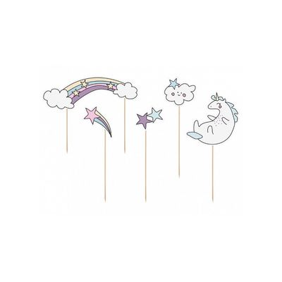 Cake Toppers Pastell Enhörning