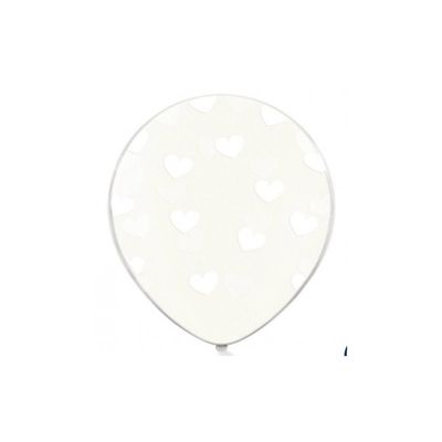 Ballonger med hjärtan vit
