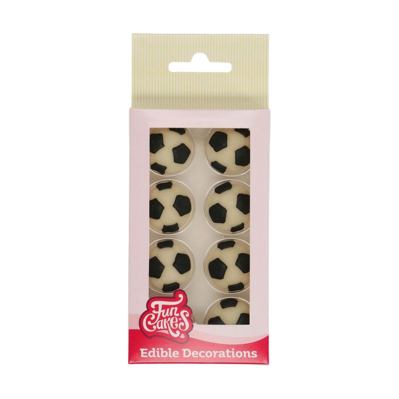Sockerdekorationer Fotbollar, 8-pack