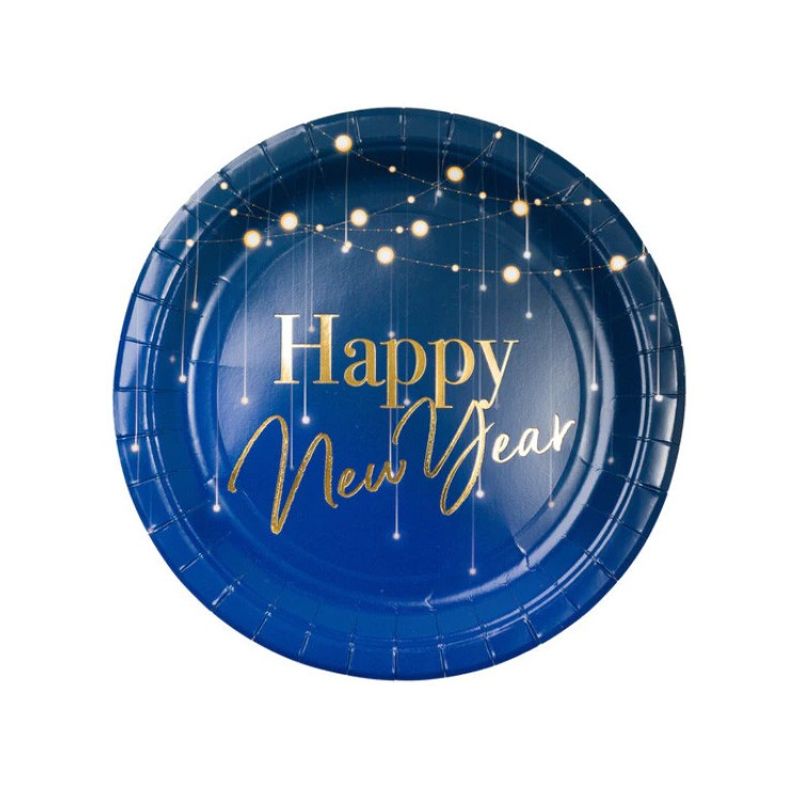 Papperstallrikar Happy New Year 8-pack