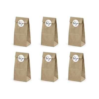 Papperspåsar Bruna 6-pack med etikett