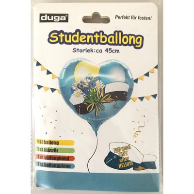 Folieballong Student Ljusblå