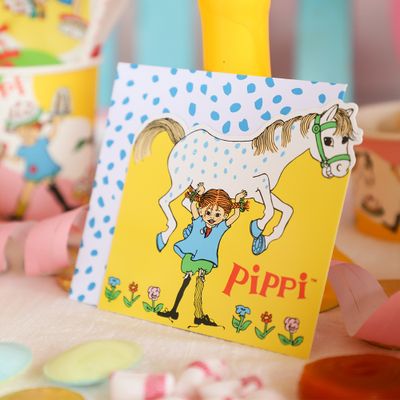 Inbjudningskort Pippi Långstrump, 8-pack