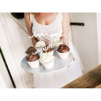 Cupcake Topper Love Guld 6-pack