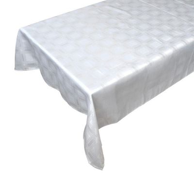 Bordsduk Damask Polyester Vit