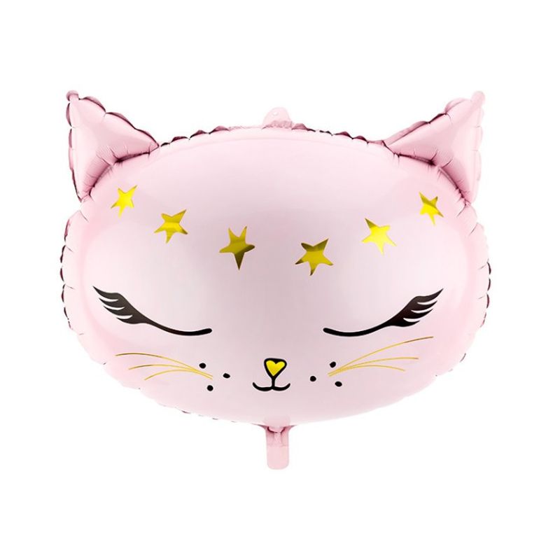 Folieballong Katt Rosa