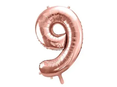Sifferballong 0-9, roséguld 86cm